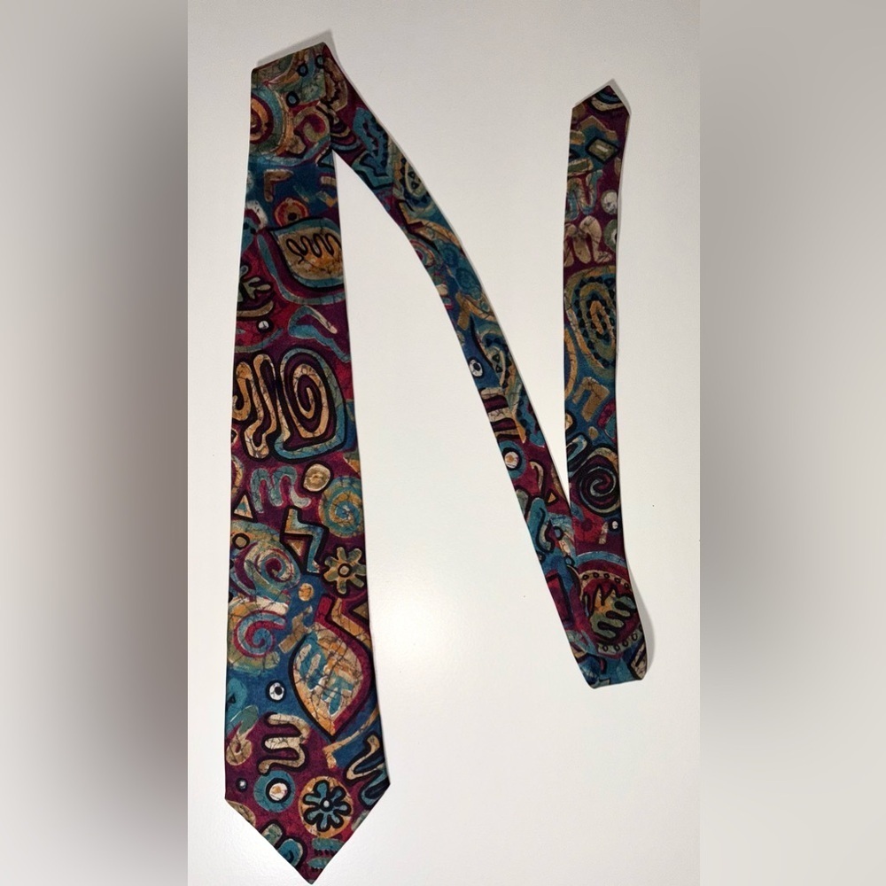 Guy Laroche Paris  Colorful Abstract Pattern Tie - Picture 2 of 2